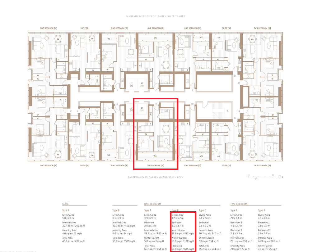 Floorplan of Landmark Pinnacle, South Quay, Canary Wharf, London, E14 9AB