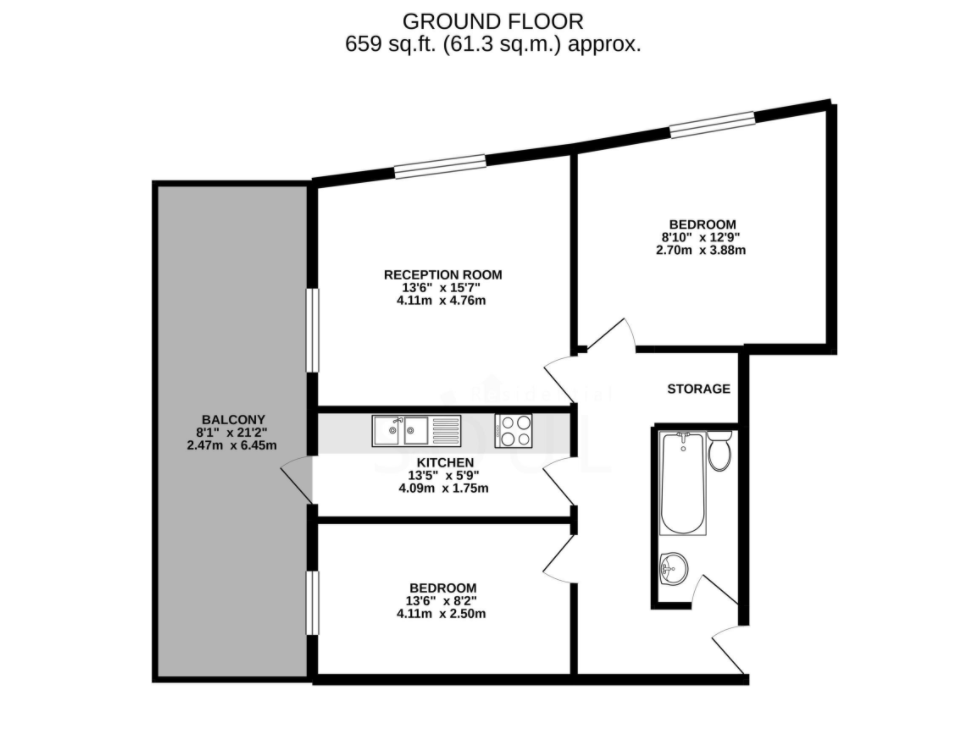 Floorplan of Peninsula Court, 121 East Ferry Road, Canary Wharf, London, E14 3LH